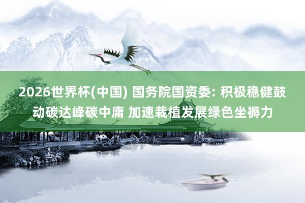 2026世界杯(中國) 國務(wù)院國資委: 積極穩(wěn)健鼓動(dòng)碳達(dá)峰碳中庸 加速栽植發(fā)展綠色坐褥力