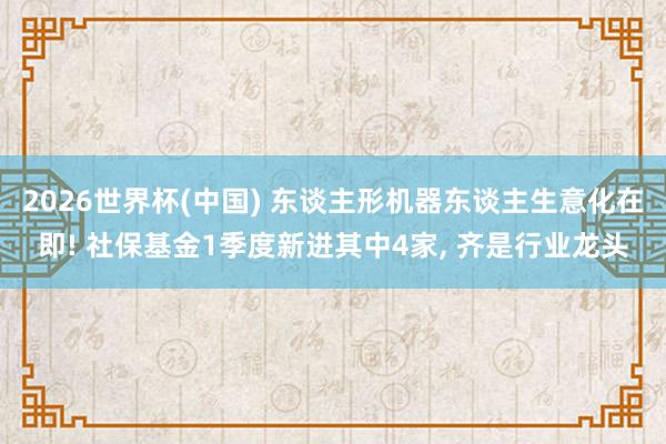 2026世界杯(中國) 東談主形機器東談主生意化在即! 社保基金1季度新進其中4家, 齊是行業(yè)龍頭