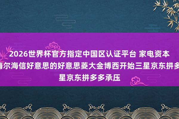2026世界杯官方指定中國區(qū)認證平臺 家電資本大漲! 海爾海信好意思的好意思菱大金博西開始三星京東拼多多承壓