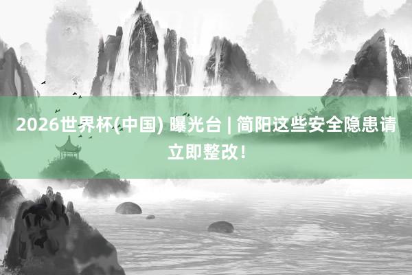 2026世界杯(中國) 曝光臺 | 簡陽這些安全隱患請立即整改！
