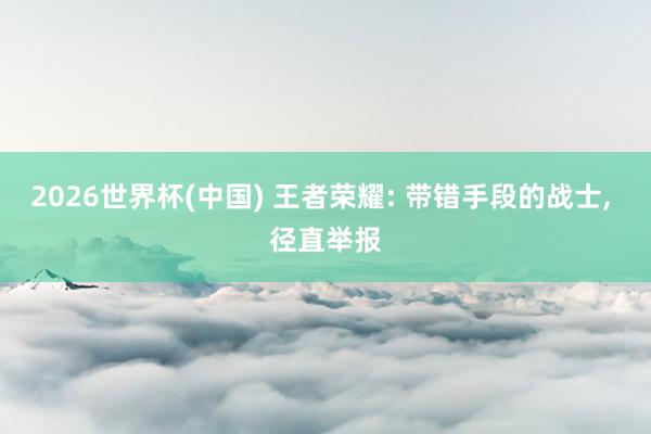 2026世界杯(中國) 王者榮耀: 帶錯手段的戰士, 徑直舉報