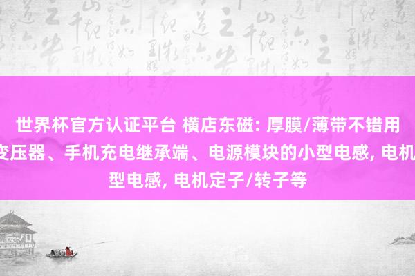 世界杯官方認證平臺 橫店東磁: 厚膜/薄帶不錯用于OBC中的變壓器、手機充電繼承端、電源模塊的小型電感, 電機定子/轉子等
